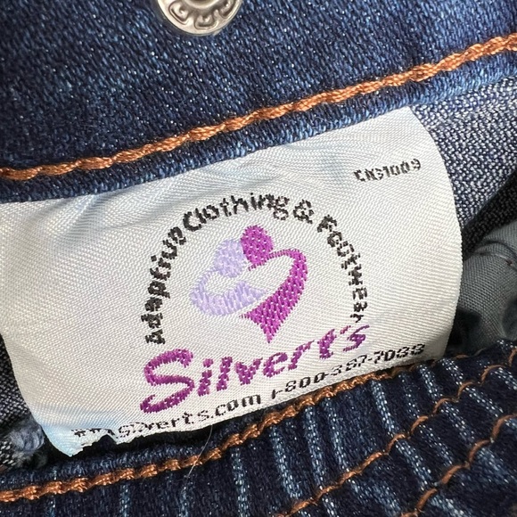 Silvert’s Open Back Adaptive Wheelchair Pull On Denim Jeans Pants Women’s Sz XL - Picture 5 of 16